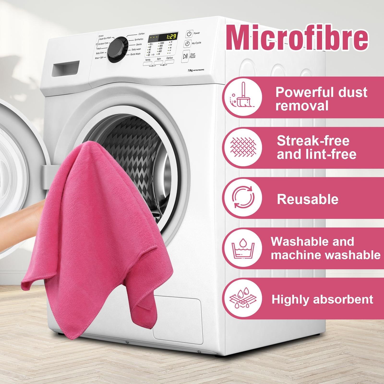 4 Pcs Multicolor Extra Large Microfiber Cleaning Cloth 30 x 20 Inch Reusable …