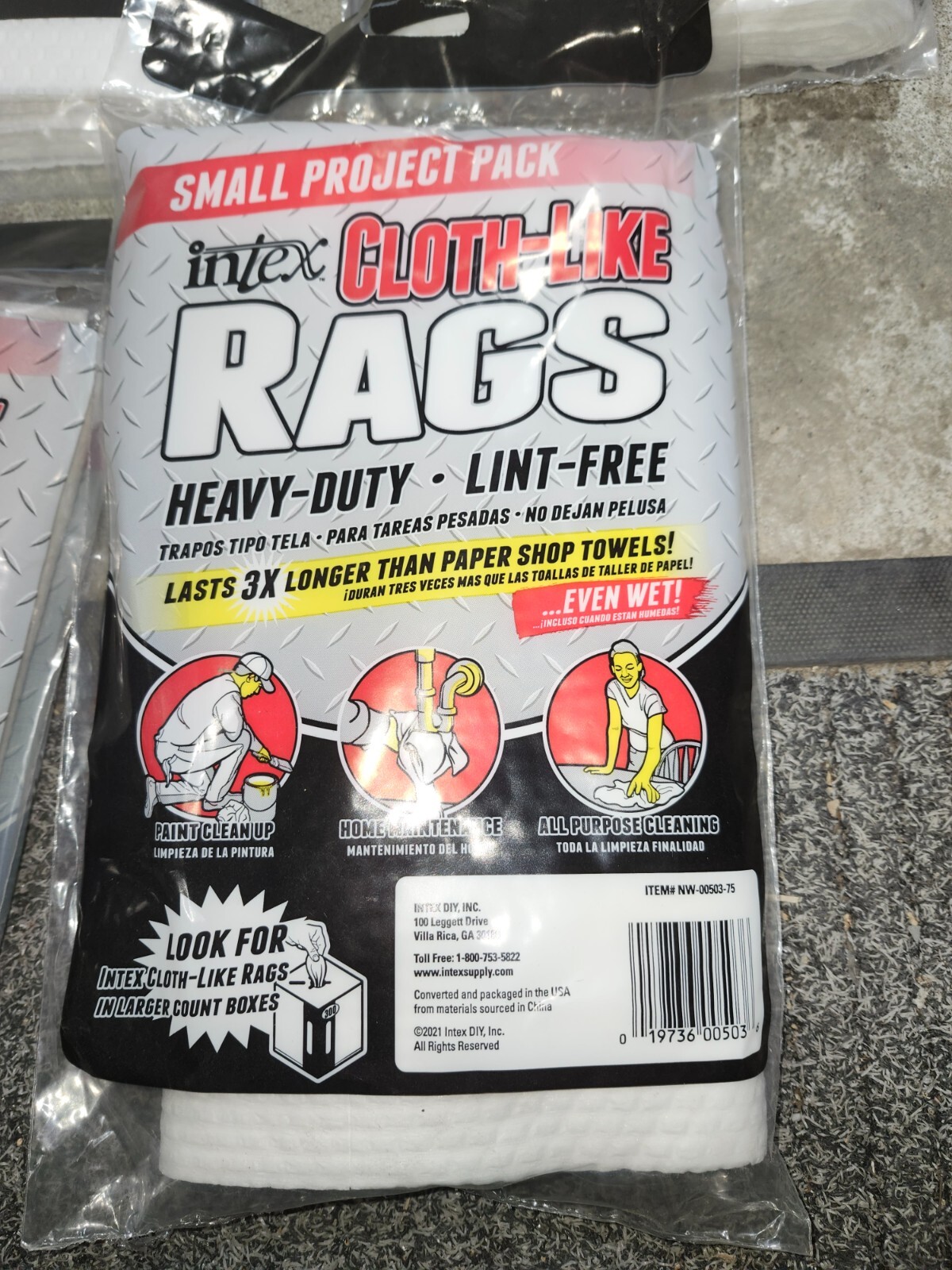 Intex Cloth-Like Rags – Heavy Duty – Lint Free – 5 Packs x 75pcs – DIY
