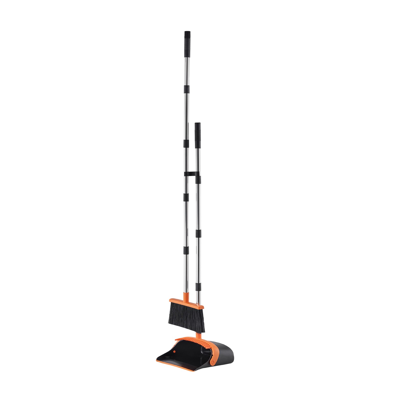 Broom and Dustpan Set with Self-Cleaning Teeth for Home Office Restaurant