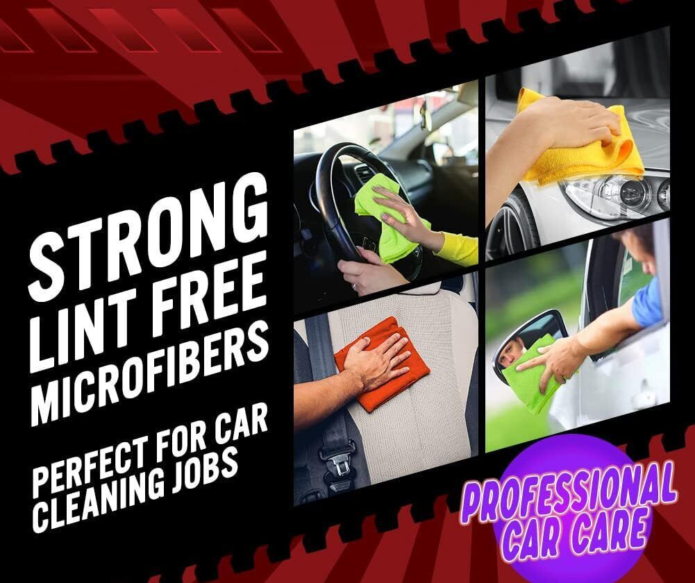 Microfiber Cleaning Cloth Set of 50 Towel Rag Car Polishing Detailing No-Scratch