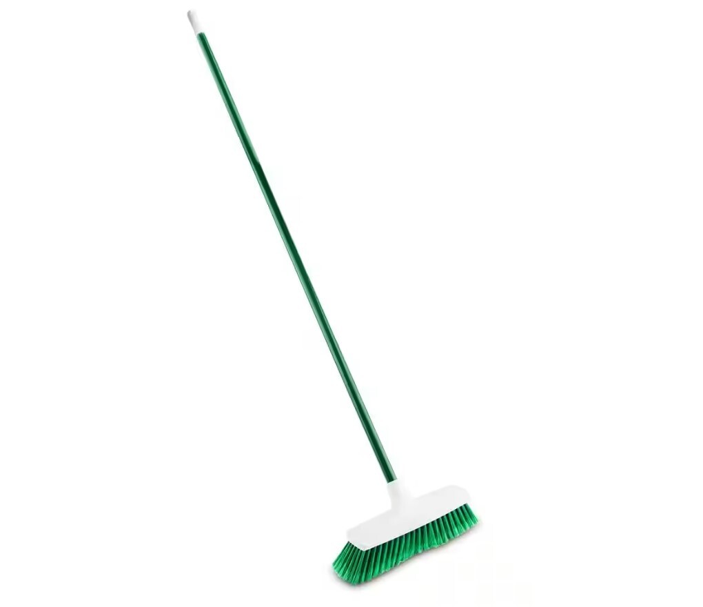 Libman 13 in. Smooth Surface Push Broom with 51 in. Steel Handle, Pack of 2