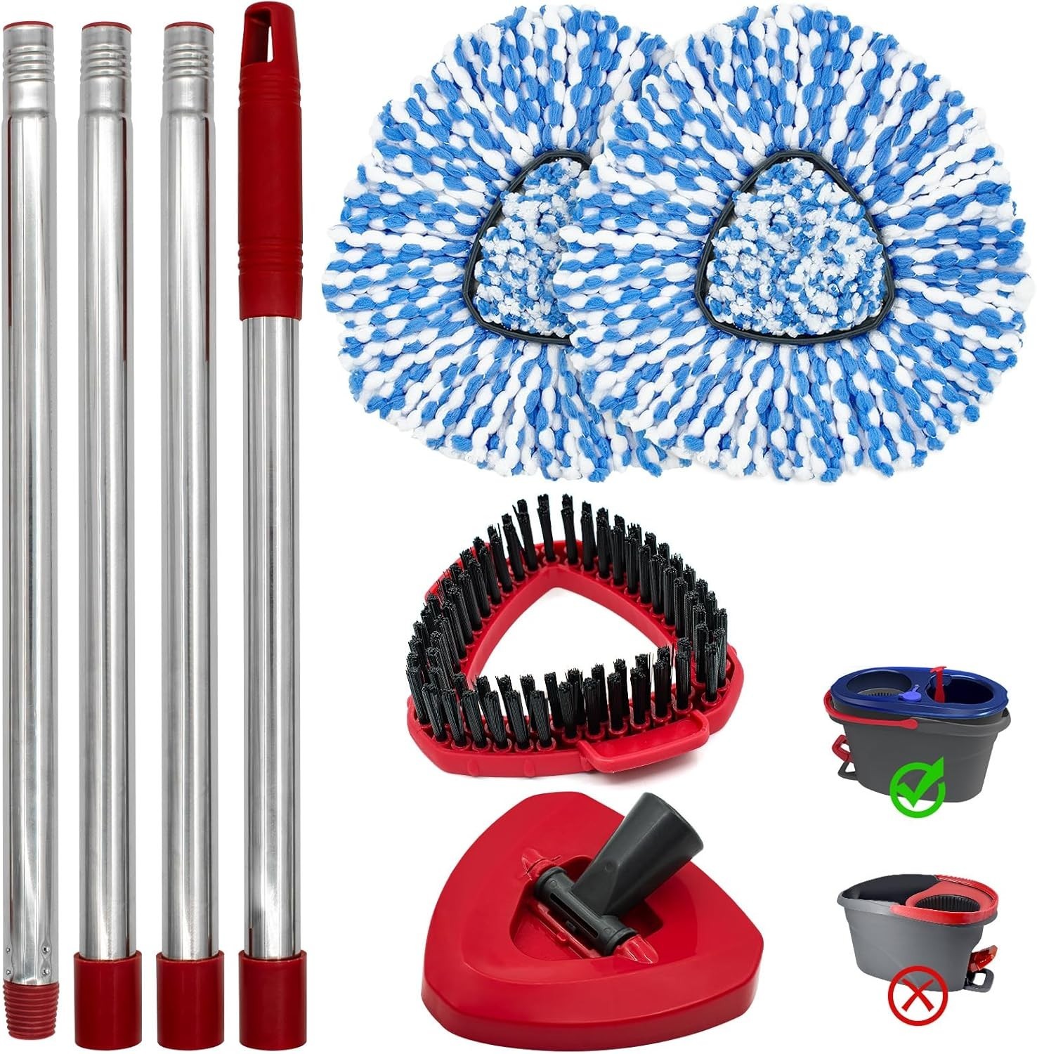 Eco-Friendly Spin Mop Replacement Set – Lightweight and Washable for All Floors