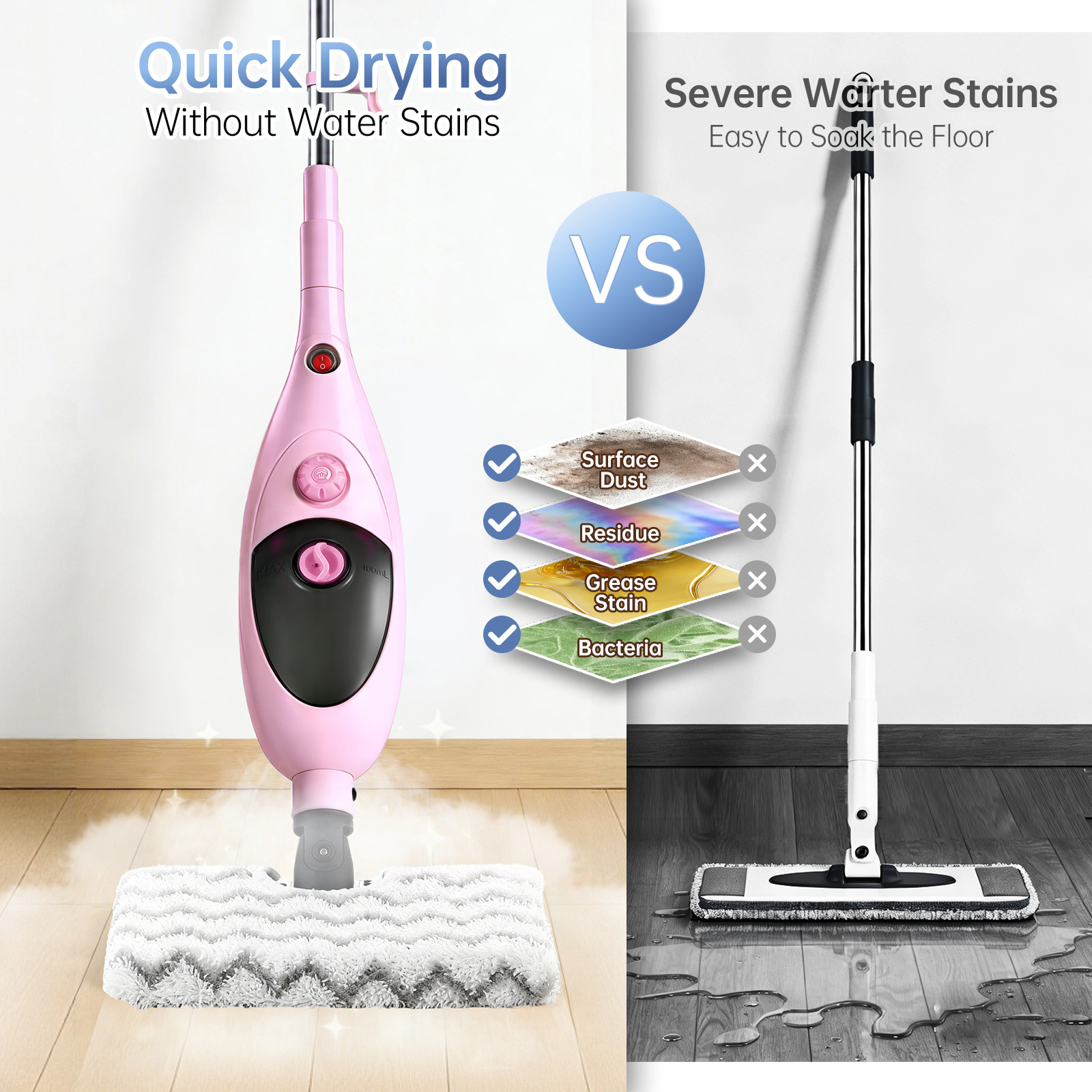 Household Steam cleaner Pet Steam Mop with Multi-Purpose Cleaning Tools