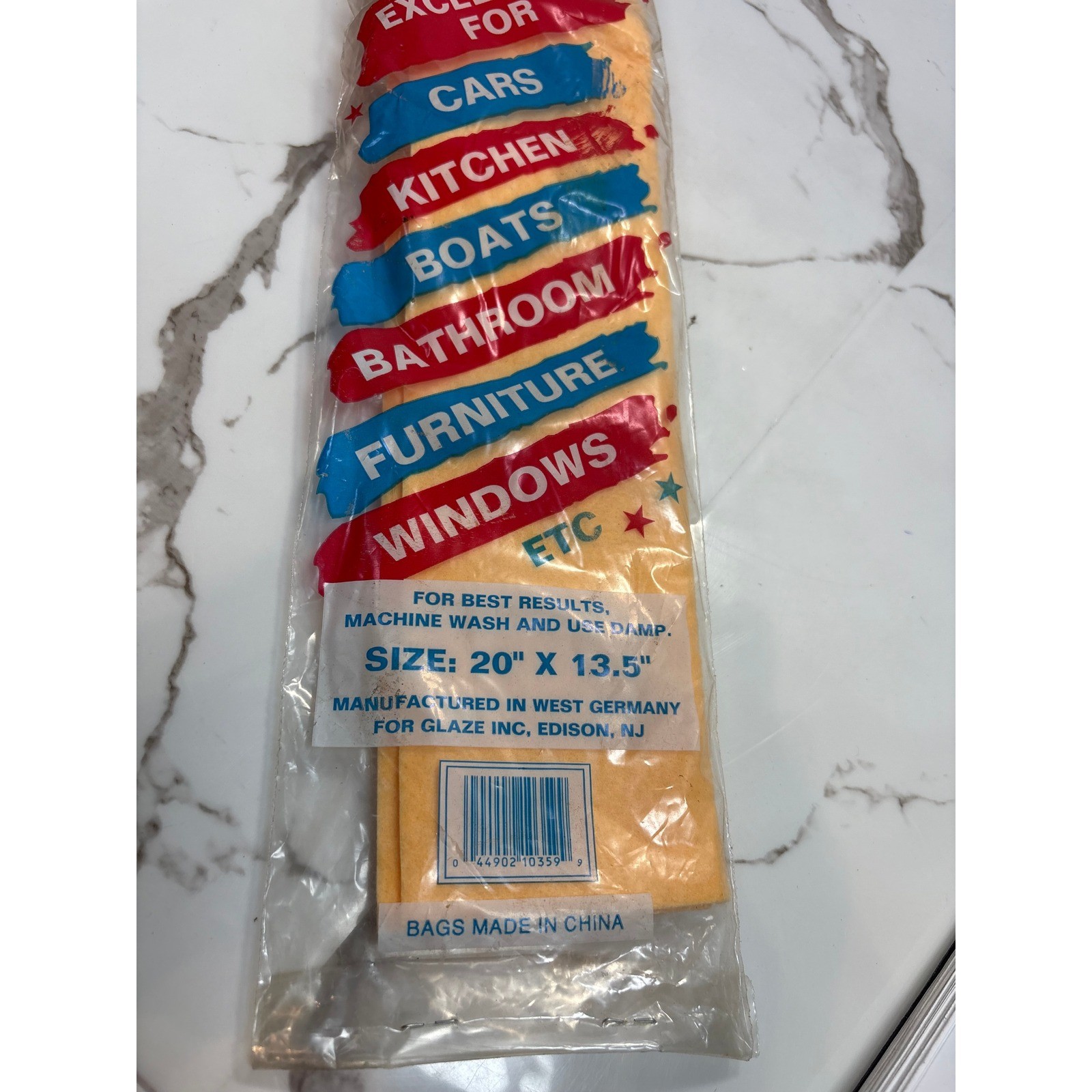 Vintage As Seen On TV Man Made Shammy Cleaning Cloth West Germany 20×13.5