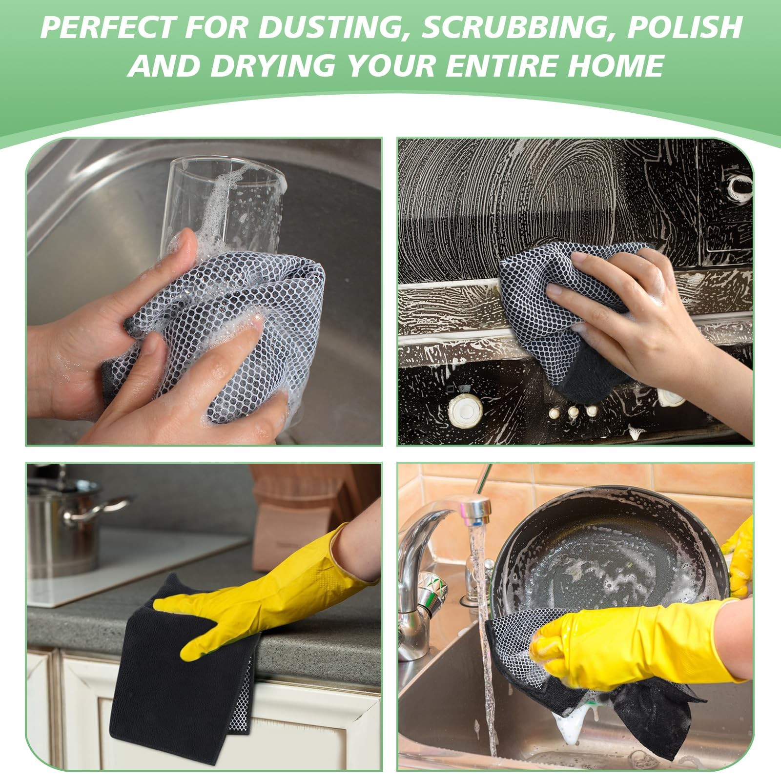 Microfiber Dish Cloth for Washing Dishes Dish Washing Rags Best Kitchen Washc…