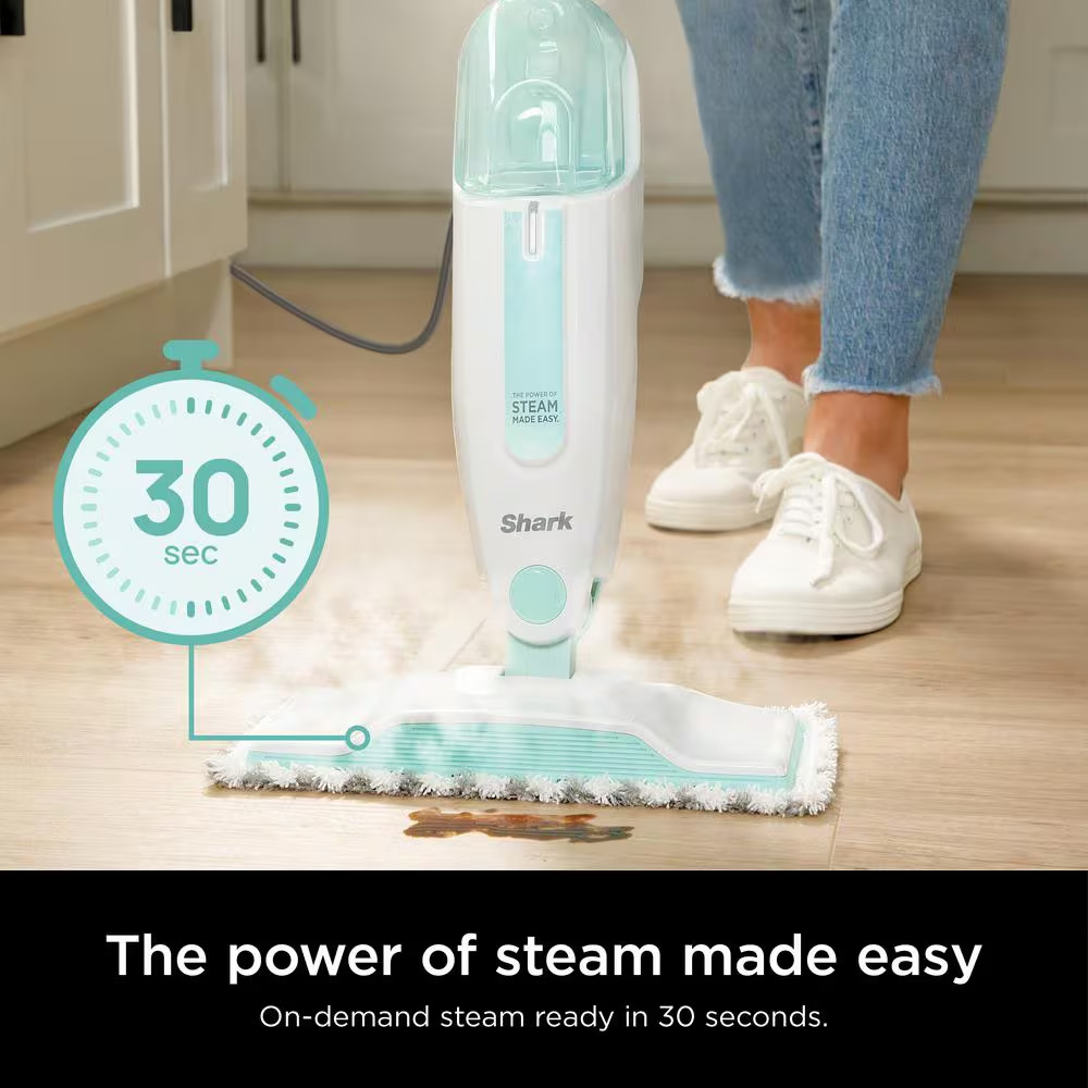 Corded Steam Mop for Hard Floor Surfaces, Tile, Stone, Laminate in Blue with XL