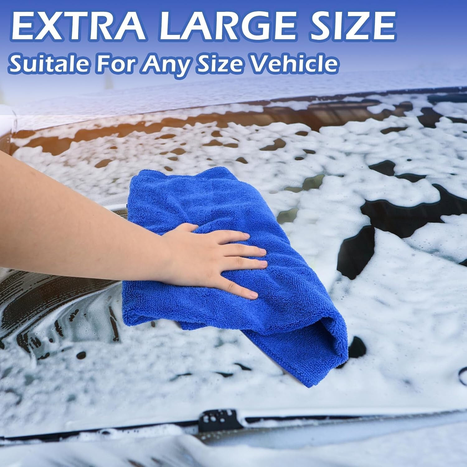 2 Pack Microfiber Cleaning Cloth for Cars, 24″ X 31″ Car Microfiber Towels, S…