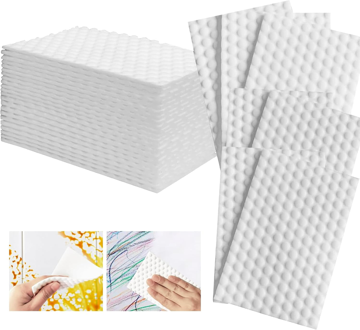 Magic Sponge Eraser Sheets, 52Pcs All-Purpose White Melamine Sponge Convex Point