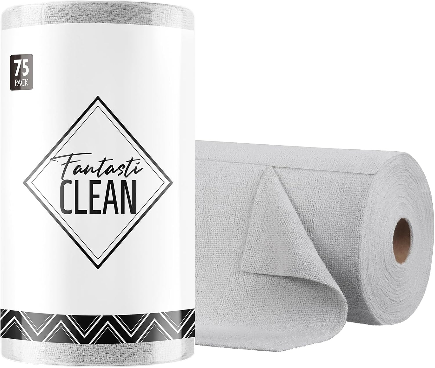 Microfiber Cleaning Cloth Roll -75 Pack, Tear Away Microfiber Towels, 12″ X 12″,