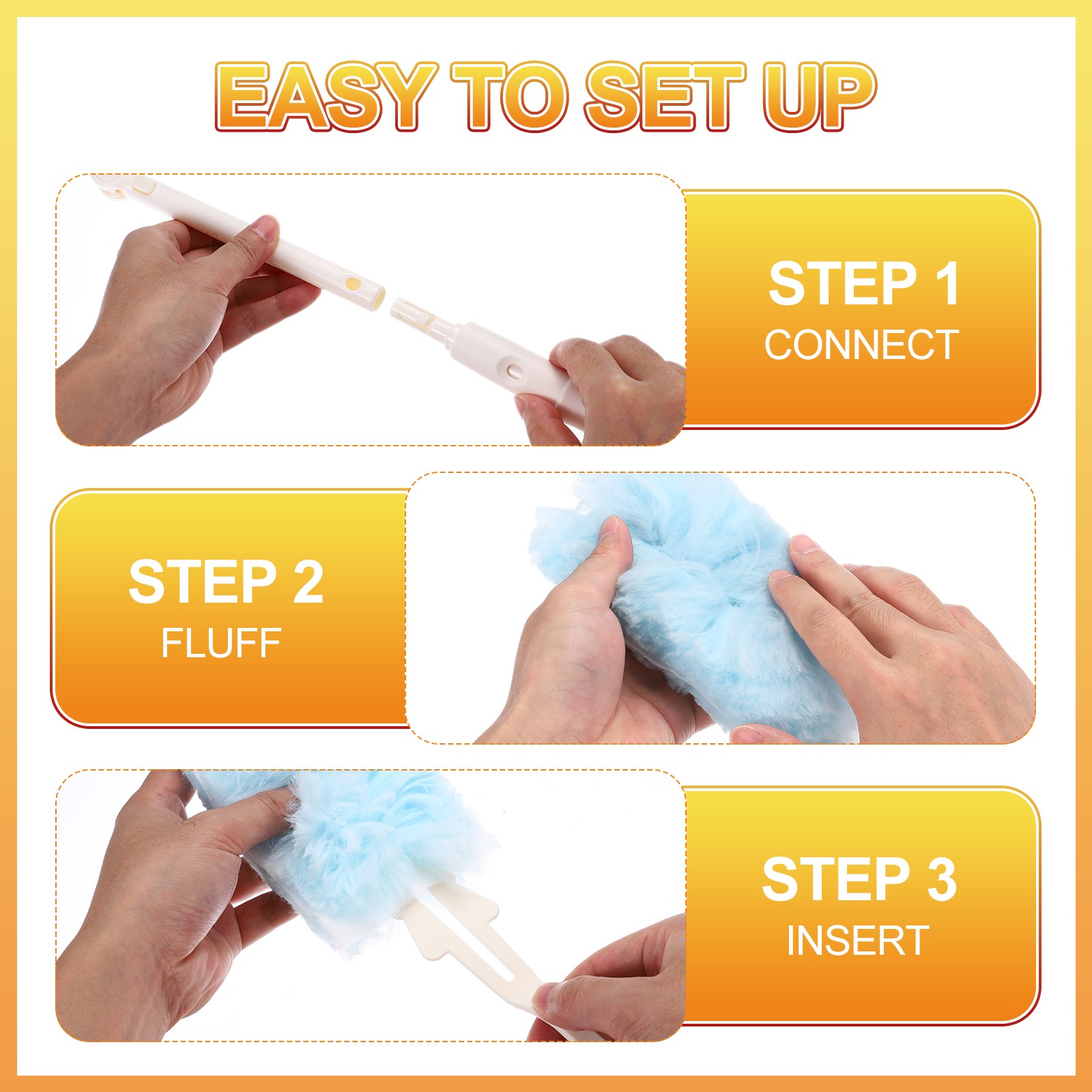 1 Count Blue Flexible Handle Refill, with 25 Yellow Dusters