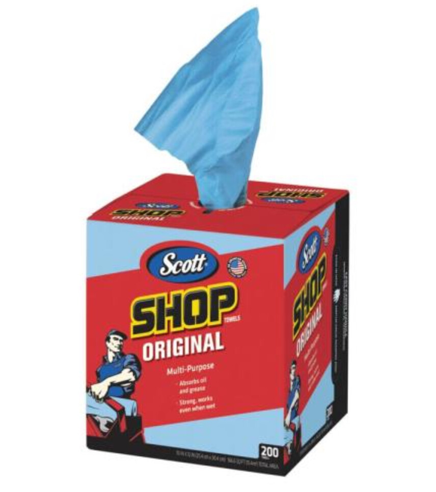 Scott Blue Pop-Up Box Shop Towels (200/Box)