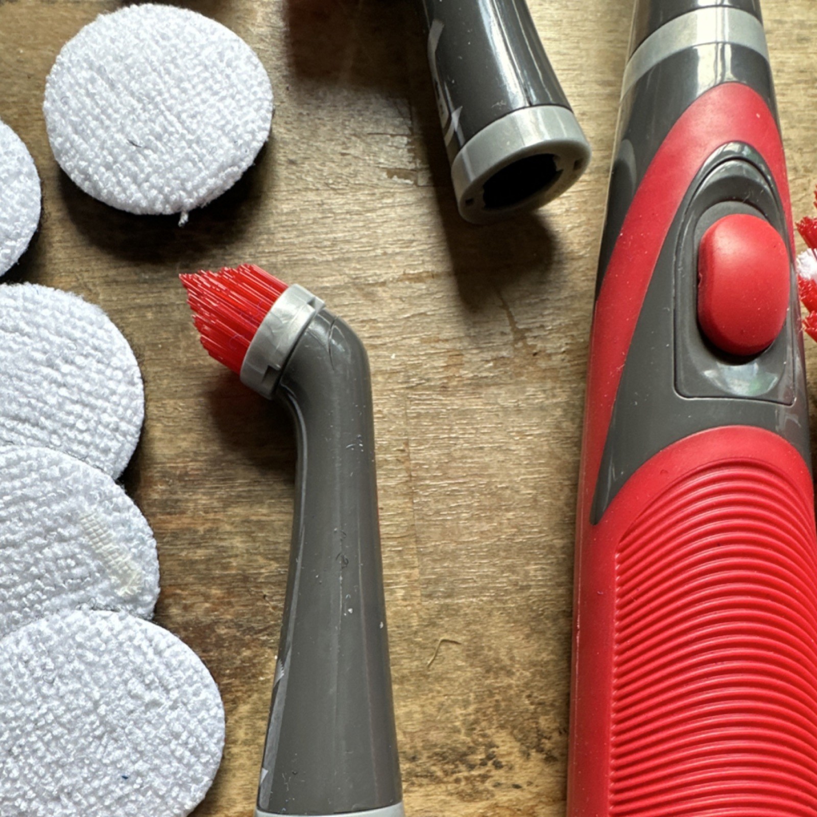 Rubbermaid Power Brush Set, Heavy Duty Cleaning, Multiple Attachments, Red/Gray…