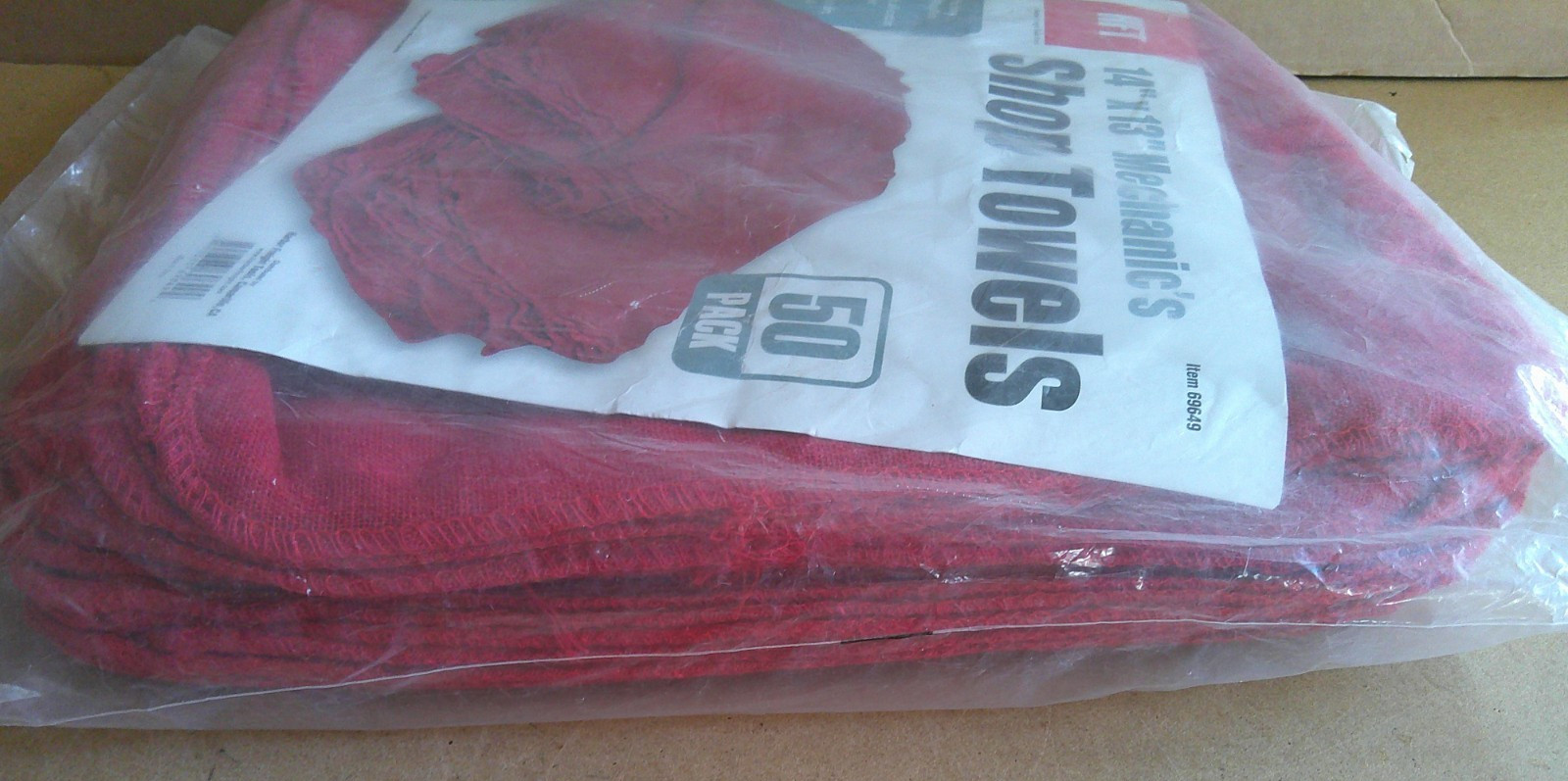 14 in. x 13 in. Mechanics Shop Towels Red 50 Pack NEW