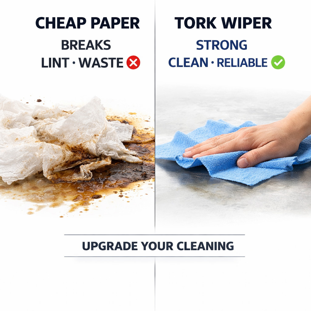 Heavy Duty Wipers Jumbo Roll – Lint Free Non Woven Cloths with Hydroknit 12″x13″
