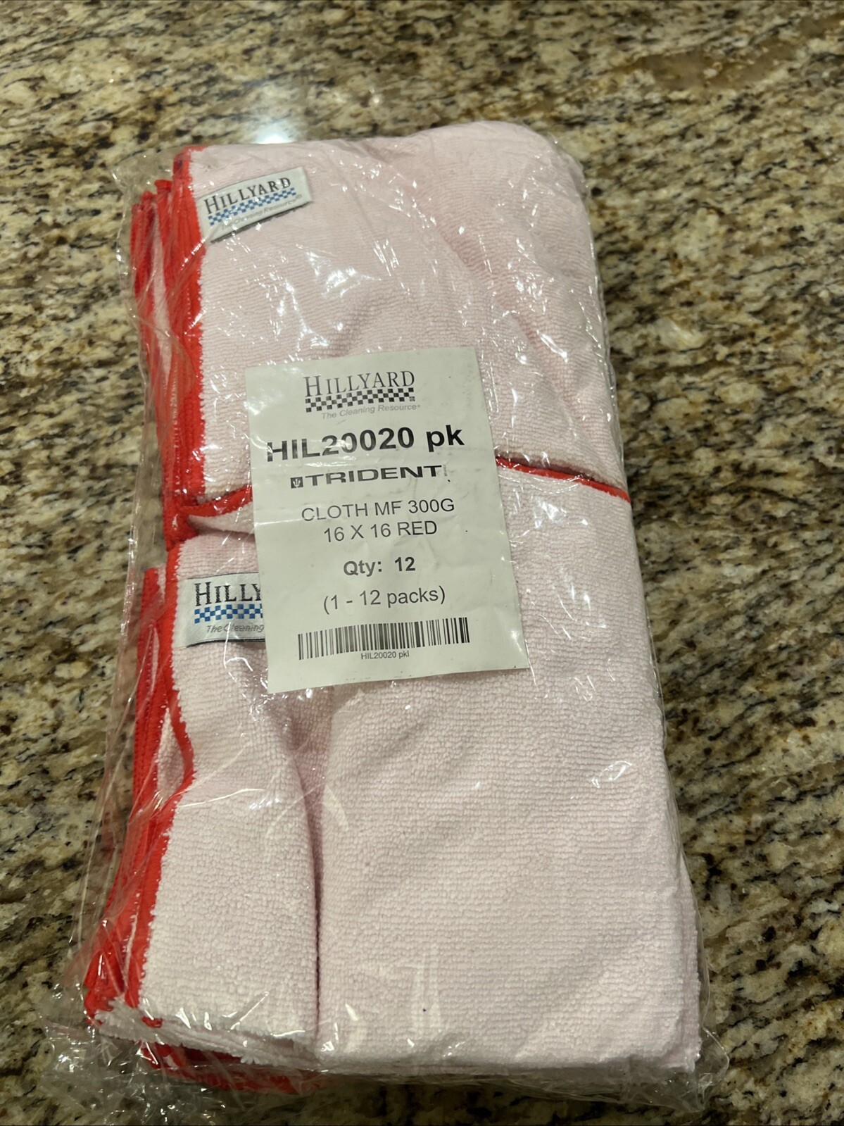 Hilliard Trident Cleaning Cloth Pack of 12, Microfiber 16×16, 300 GSM, Red