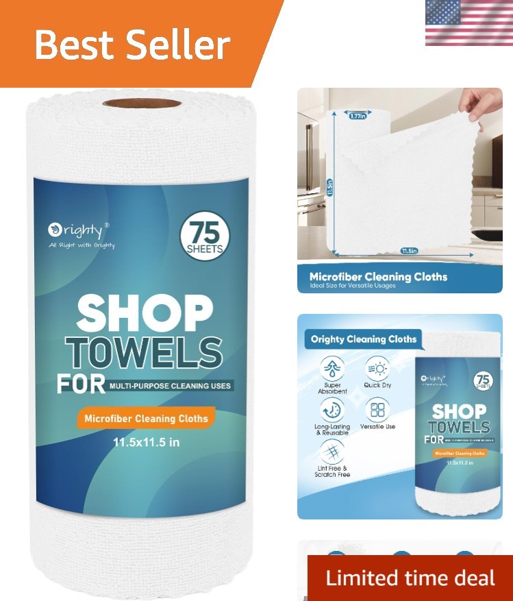 Versatile 75-Pack Microfiber Cleaning Rags – Perfect for Home & Automotive Use