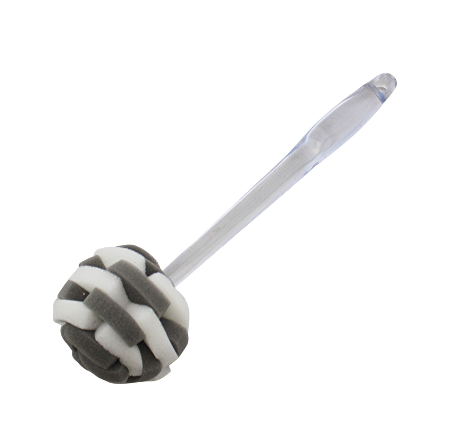 Soft Touch Kitchen Multi-Purpose Sponge Puff Dish Brush 11.5″ with Clear Handle