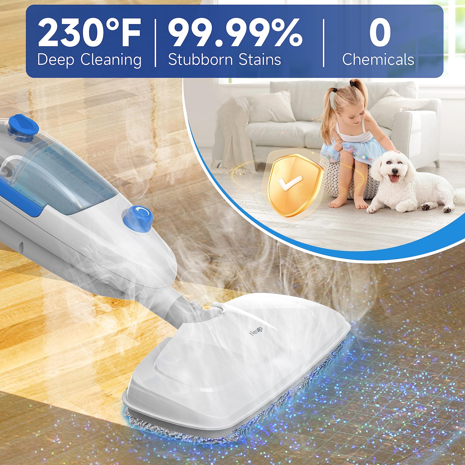 Steam Mop for Floor Cleaning 10in1 Multi Purpose Handheld Steamer Cleaner