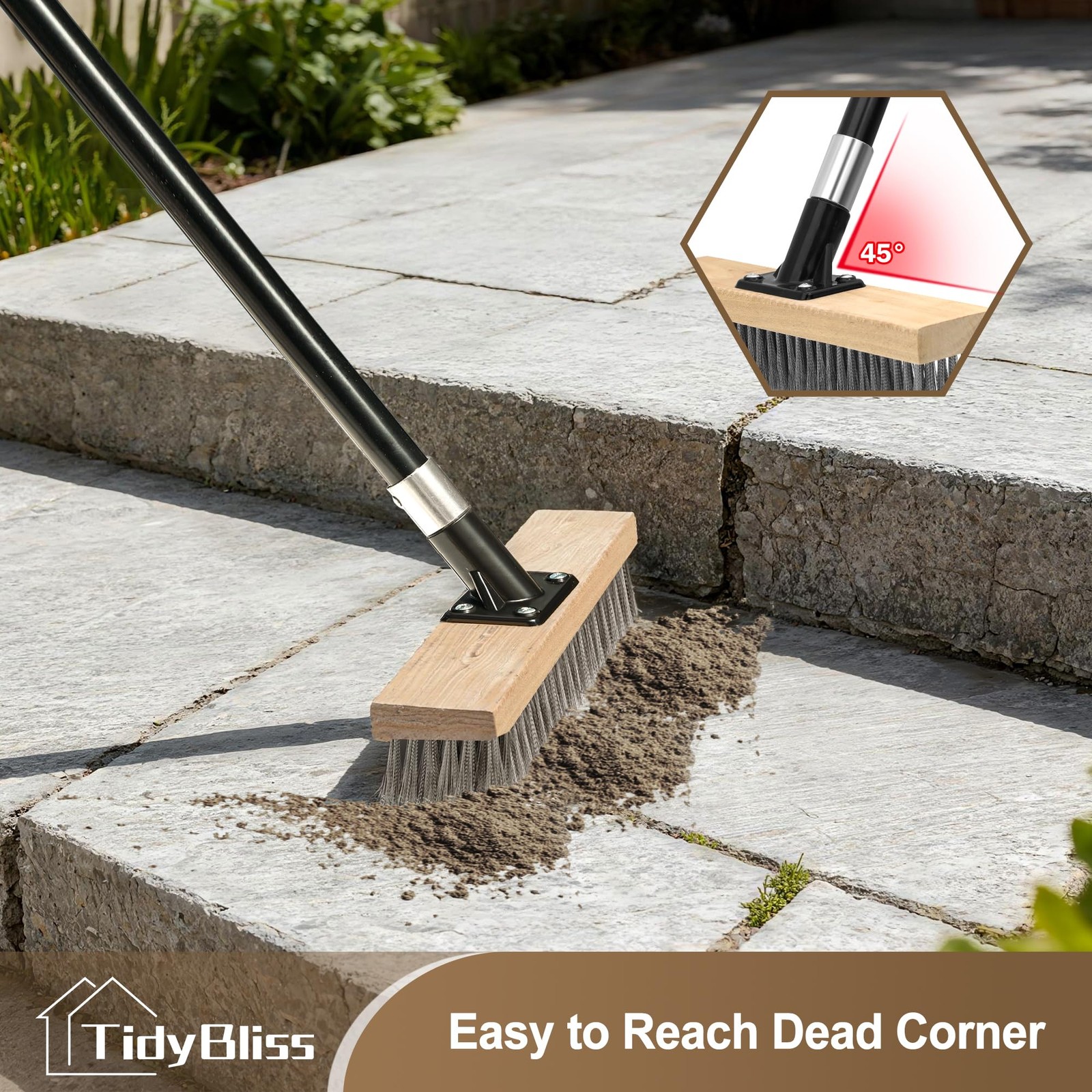 Stainless Steel Wire Scrub Brush with Long Handle, Heavy Duty Stiff Metal Bro…