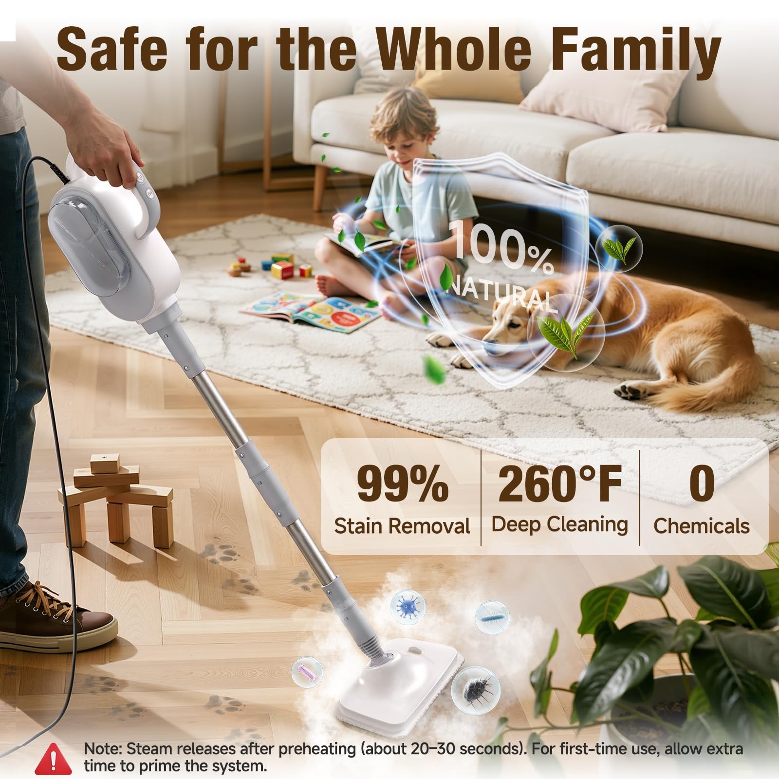 Steam Mop, 13-in-1 Powerful Handheld Steam Cleaner with 13 Accessories, 500ML…