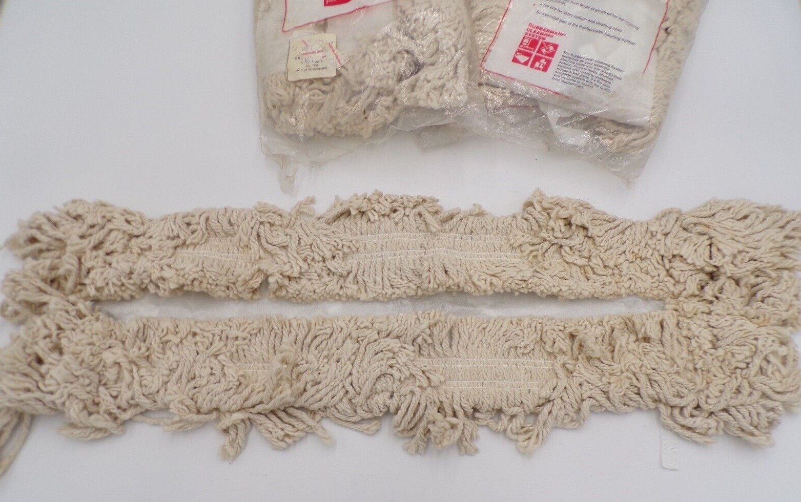 Lot of 4 Rubbermaid Seco Brand Industrial Dust Mop Head, Cotton, 24W X 5D, White