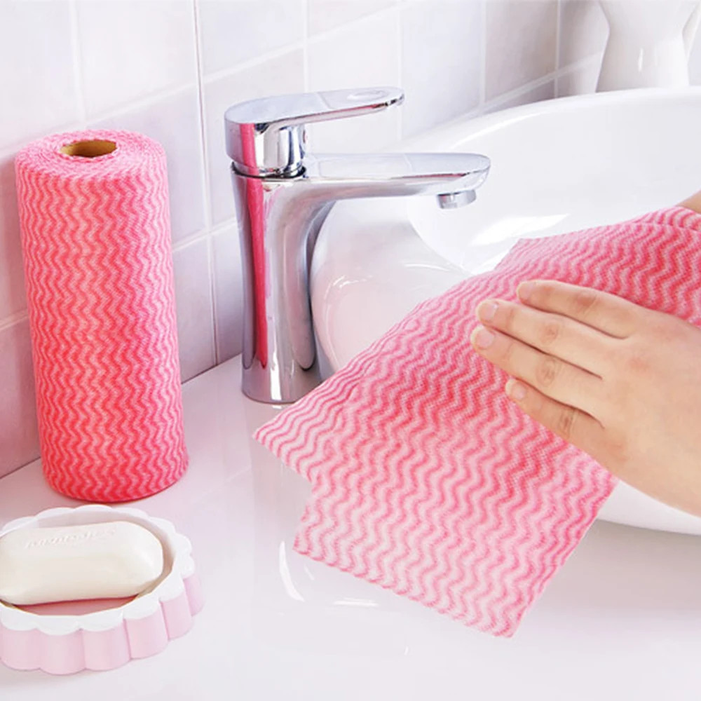50 Count/Roll Cleaning Towels Reusable Cleaning Cloth Dish Rags Kitchen Paper To