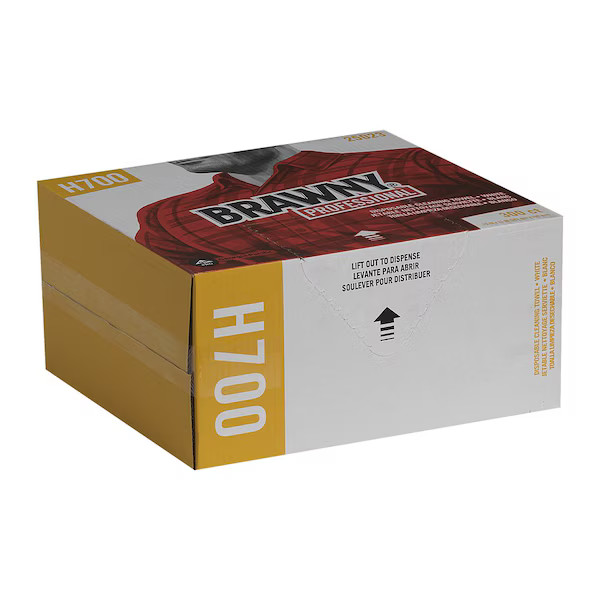 Brawny Dry Wipe, Brawny Pro H700, Flat Box, Heavy Absorbency, 13 in x 15 in, 300