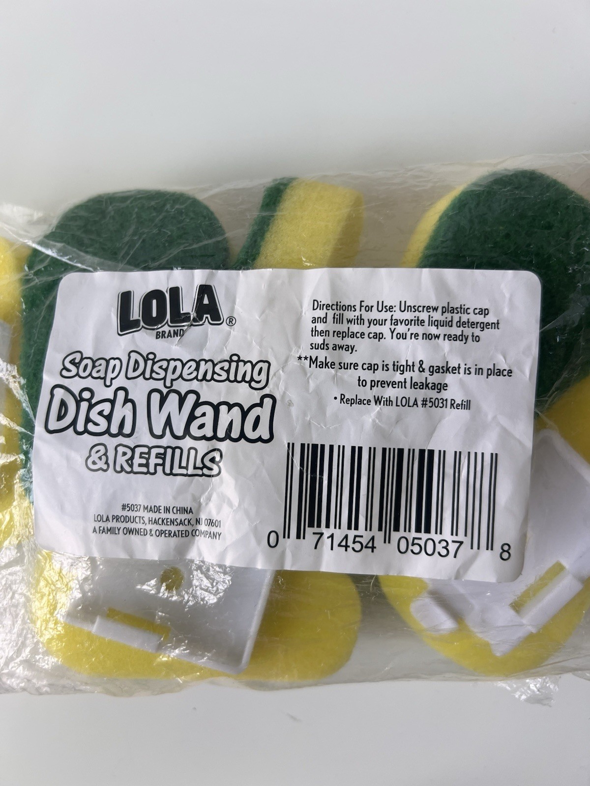 LOLA Brand Soap Dispensing Dish Wand Refills Cleaning Sponge Heavy Duty 6 Pack