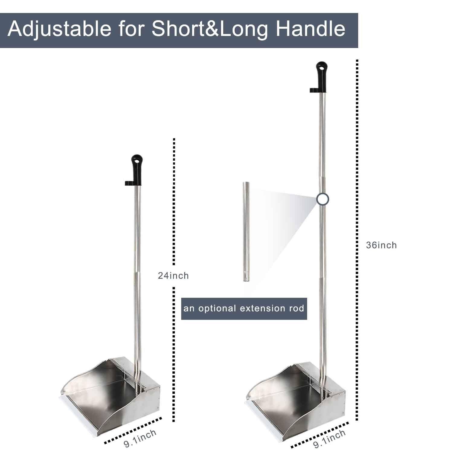 Stainless Steel Dustpan Metal Dustpan with Handle Heavy Duty Dust Pan Upright…
