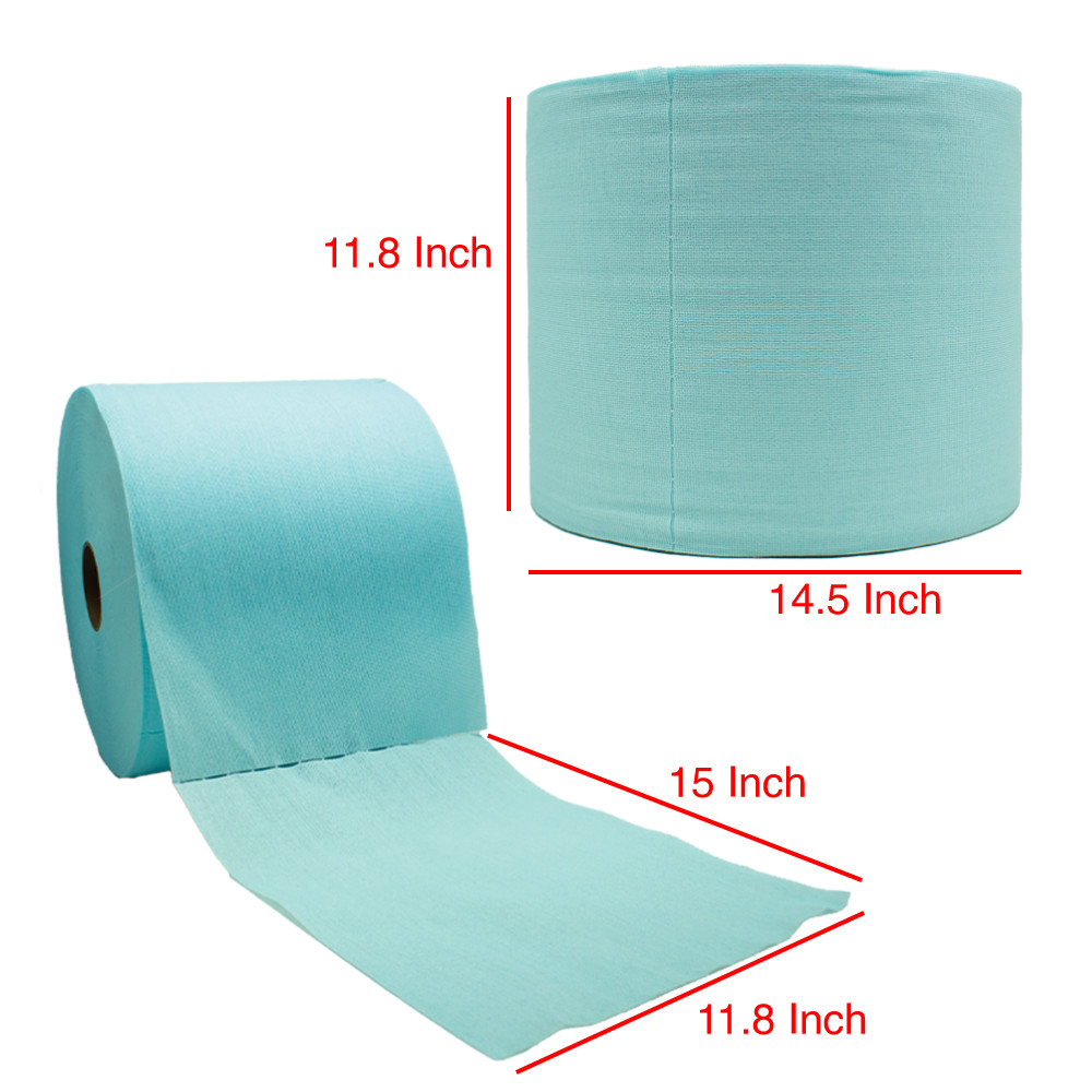 Heavy Duty cloths, Industrial Wipes Jumbo Roll, Blue (500 Sheets/Roll)