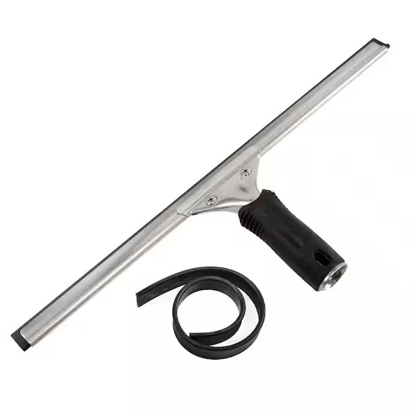 16 Inch Professional Window Squeegee Stainless Steel w Bonus Rubber Blade