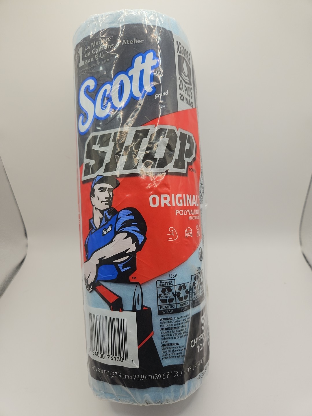 Scott Original Blue Shop Paper Towel Roll, (55 sheets per Roll)