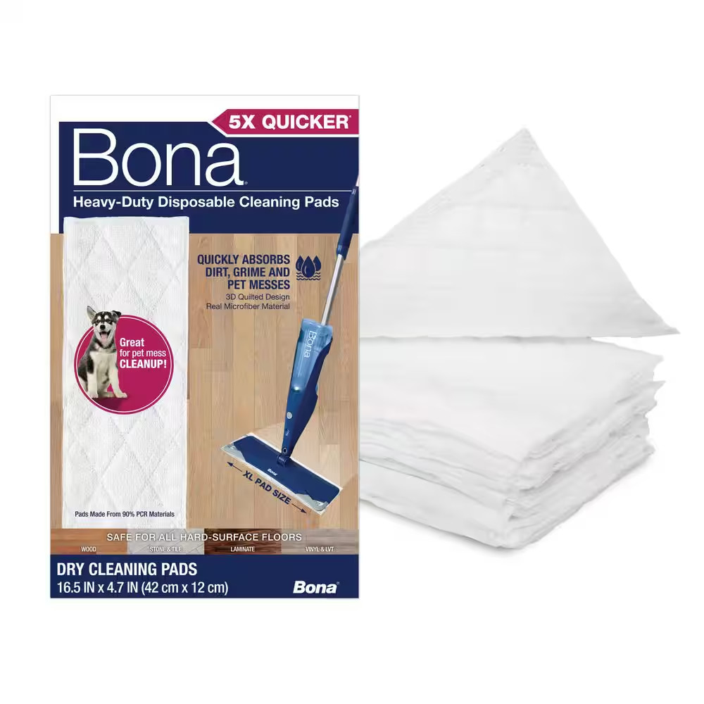 16.5 In. Heavy-Duty Disposable Spray Mop Refill Cleaning Pads Unscented, 10-Coun