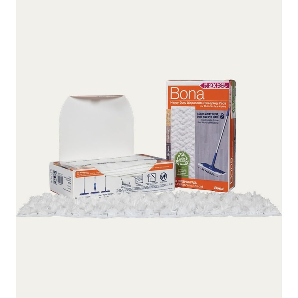 3 BOXES Bona 16.6 in. Heavy-Duty Disposable Dry Sweeping Refill Pads Unscented,