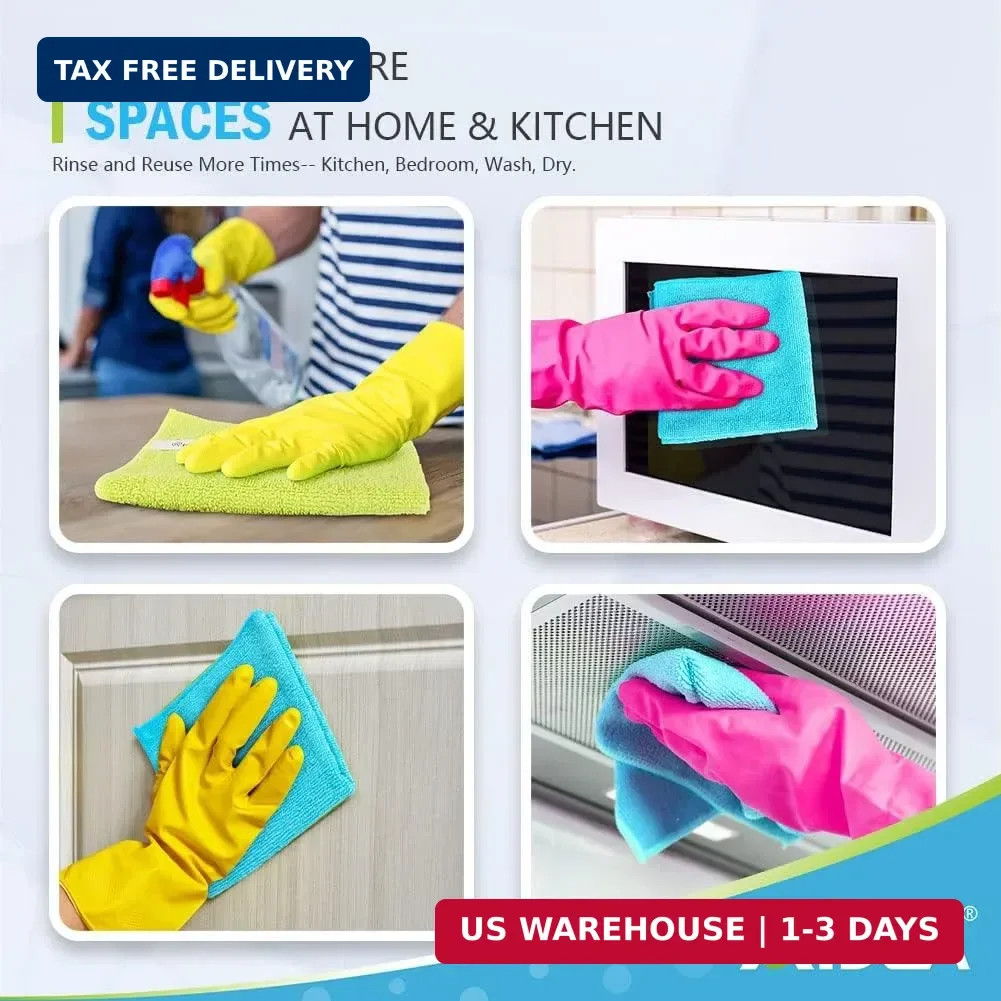 AIDEA Microfiber Cleaning Cloth-50PK, Microfiber Towels for Cars 12″x12″ | Soft