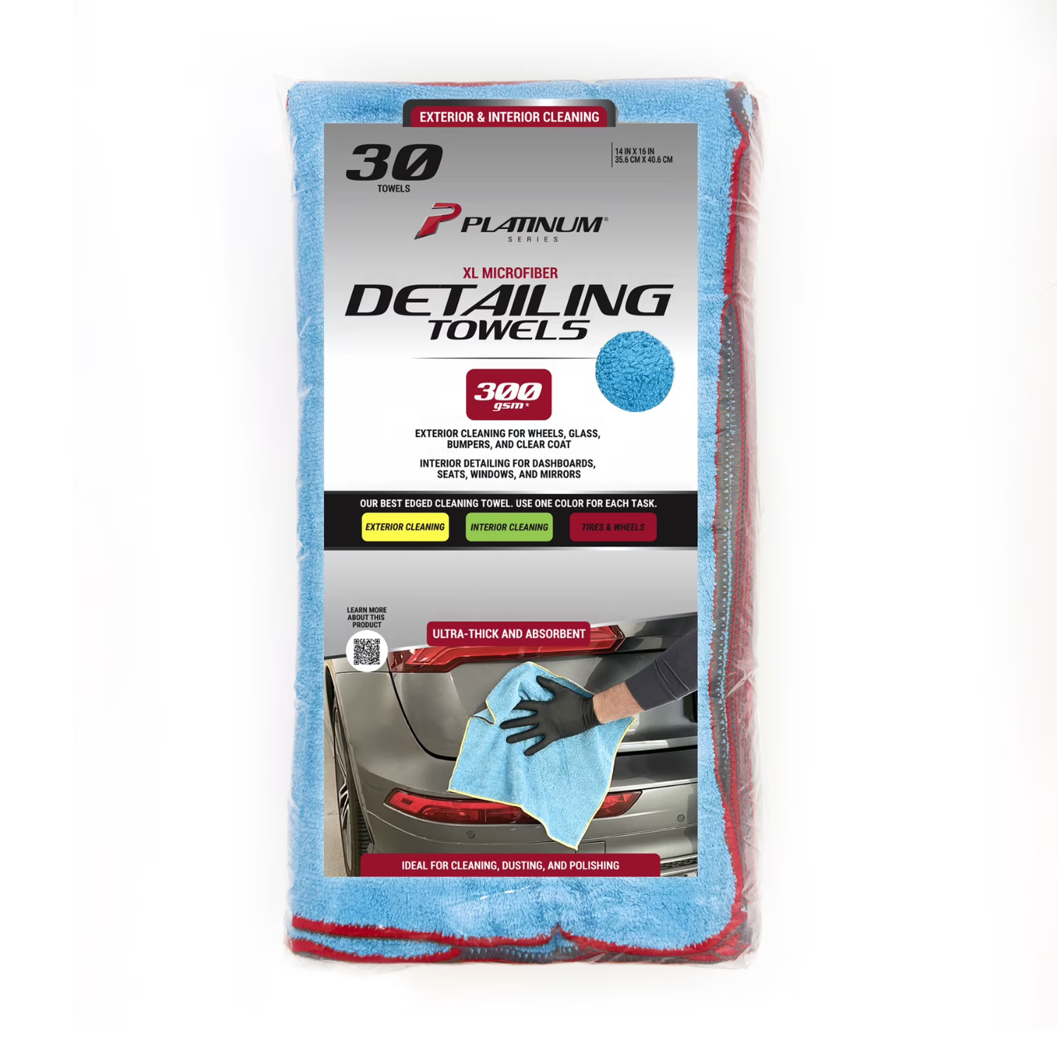 Platinum Series XL Microfiber Cleaning Towels 30 Pack Multi Purpose, 3 Pack