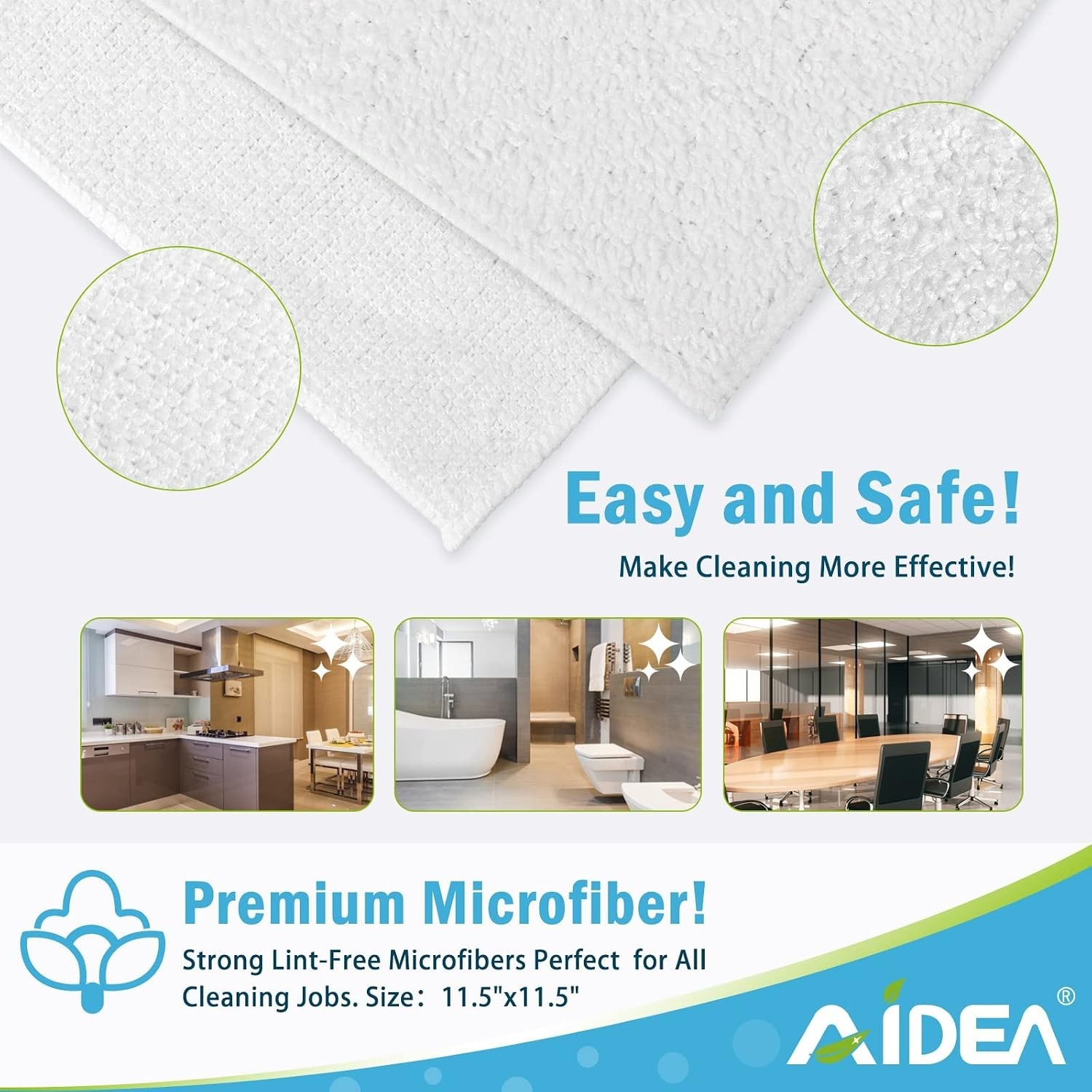 Lint-Free & Durable Microfiber Cleaning Cloths 50PK – Perfect for All Surfaces