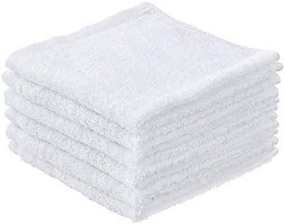 Terry Cloth Rags White Washcloths 100% Cotton 12″ Cleaning Cloths, Kitchen