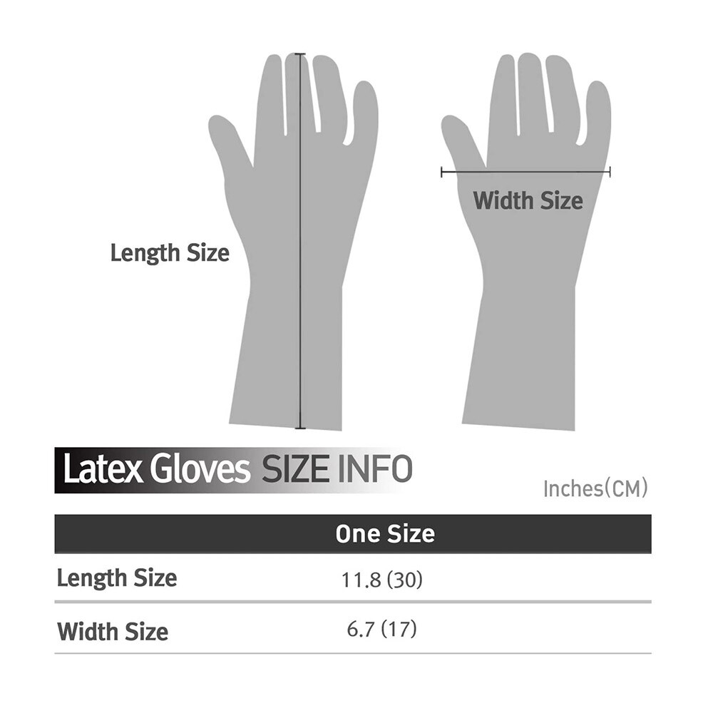 Kids Waterproof Household Natural Rubber Latex Cleaning Wash Gloves (2 Pack)