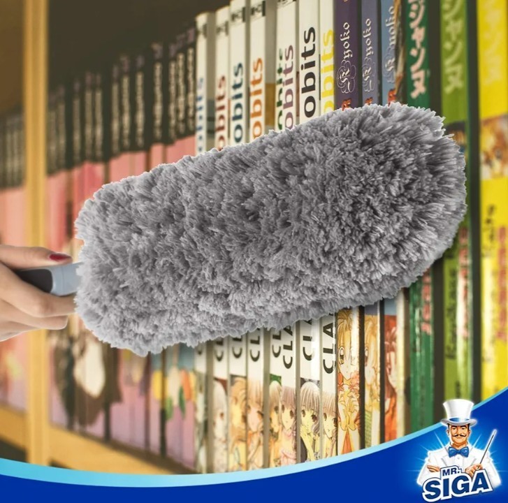 MR.SIGA Lint Free Microfiber Duster, Washable Duster Gray
