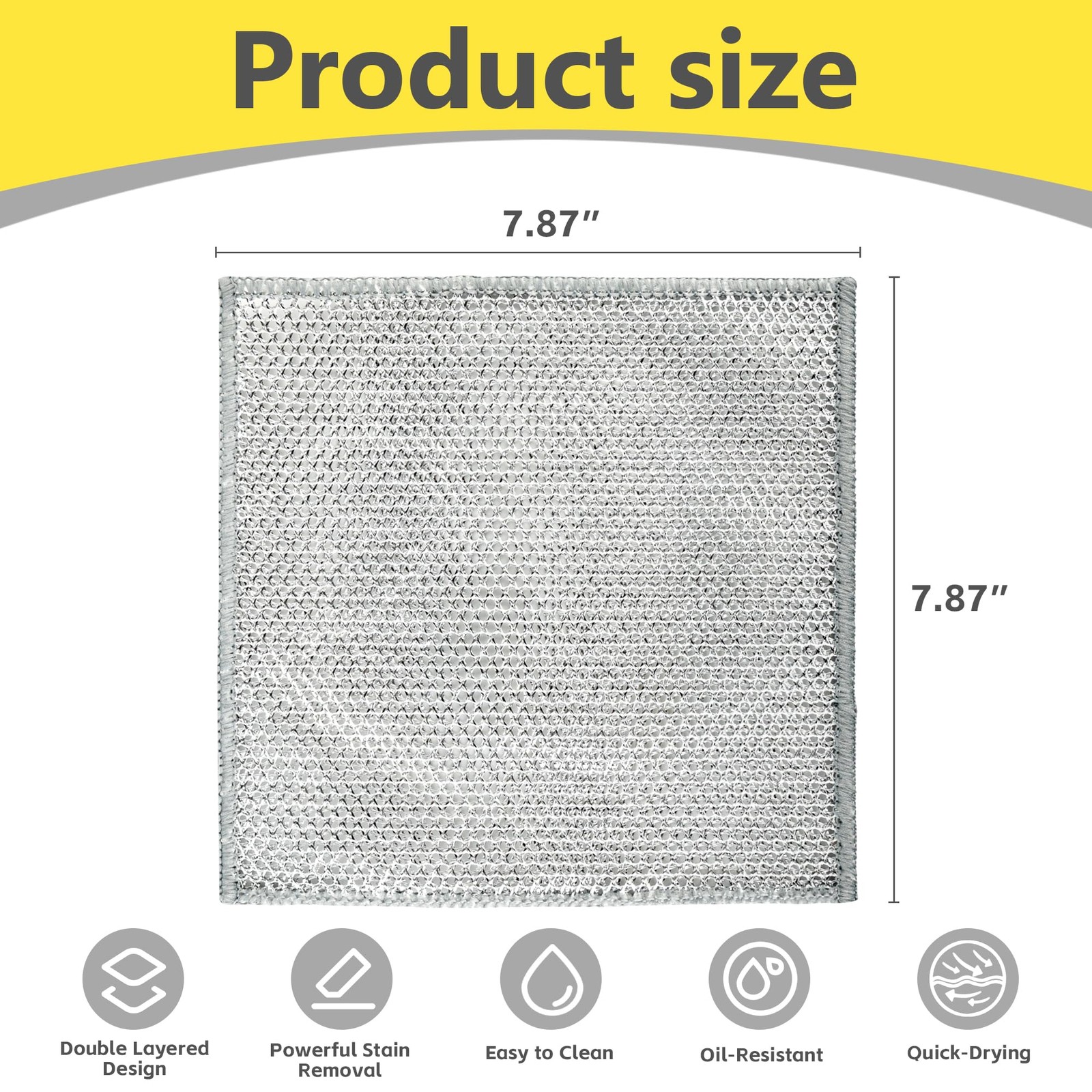 Double-Layer Multipurpose Wire Dishwashing Rag, Non Scratch Wire Dishcloth, S…