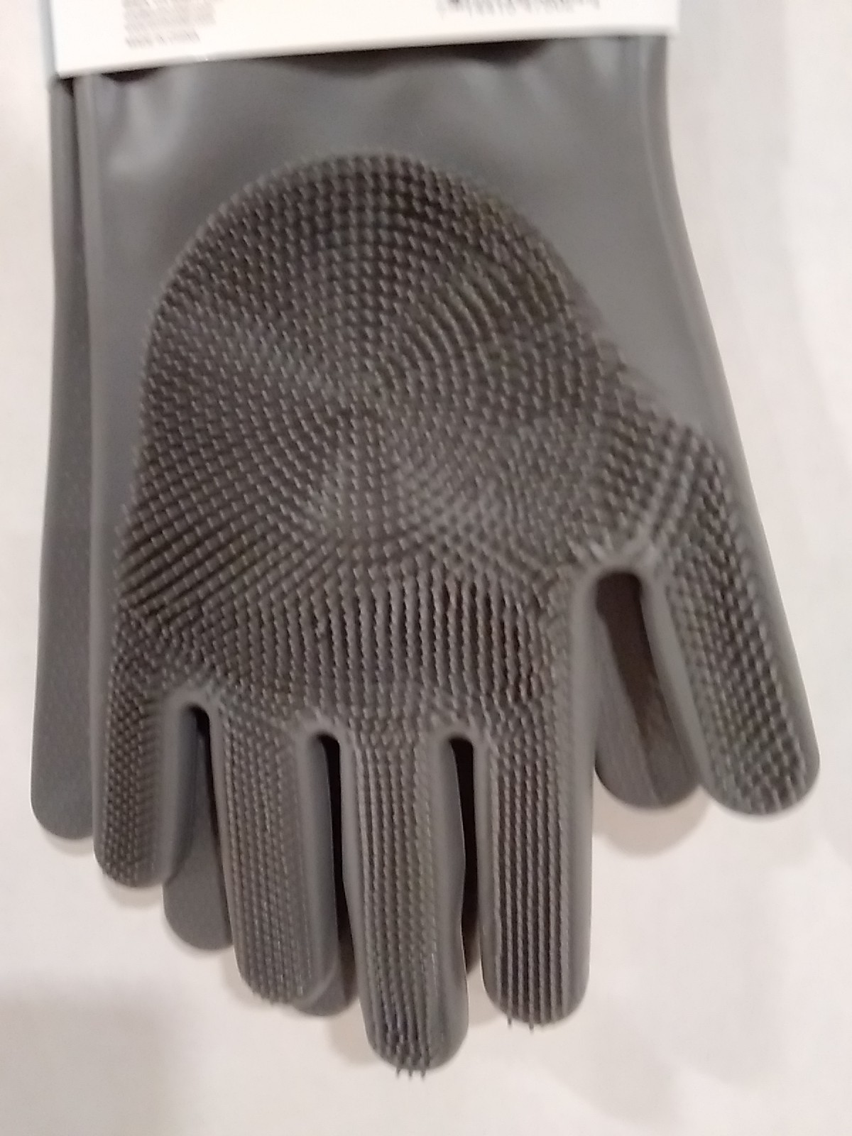 Evriholder Dual-Function Silicone Dish Gloves Gray Large Thick Bristles