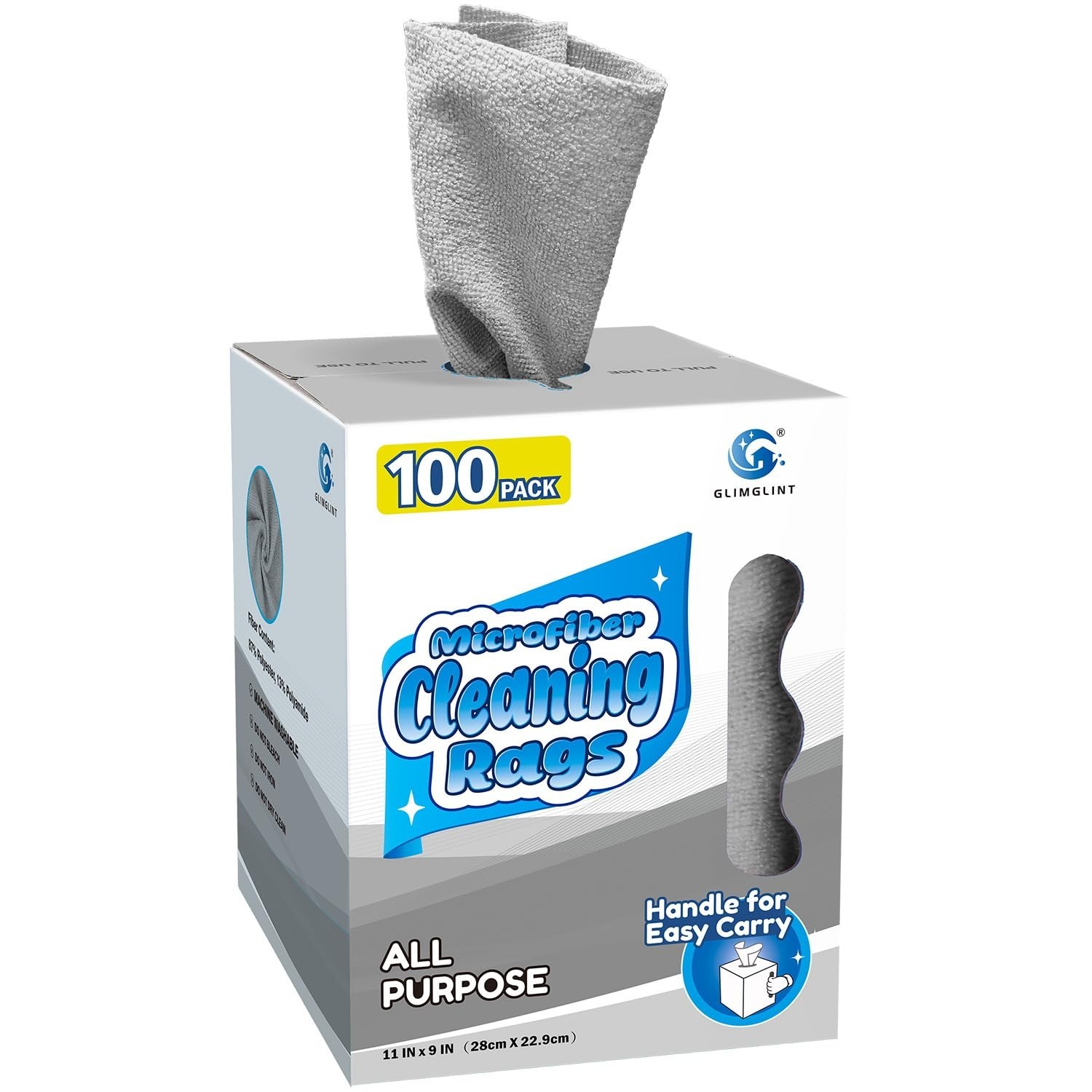 100 Pack Microfiber Cleaning Cloths – Lint-Free, Ultra Absorbent Rags for Home,