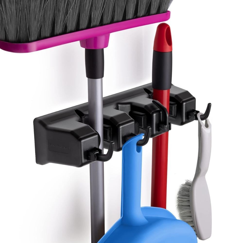 Zulay Home Mop and Broom Organizer Wall Mount – Easy to Install Wall Mount