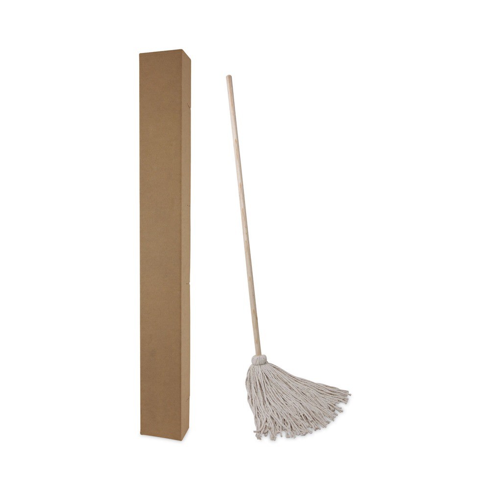 Boardwalk 124C 24 oz. Cotton Fiber Head Deck Mop w/ 54″ Wooden Handle (6/PK) New