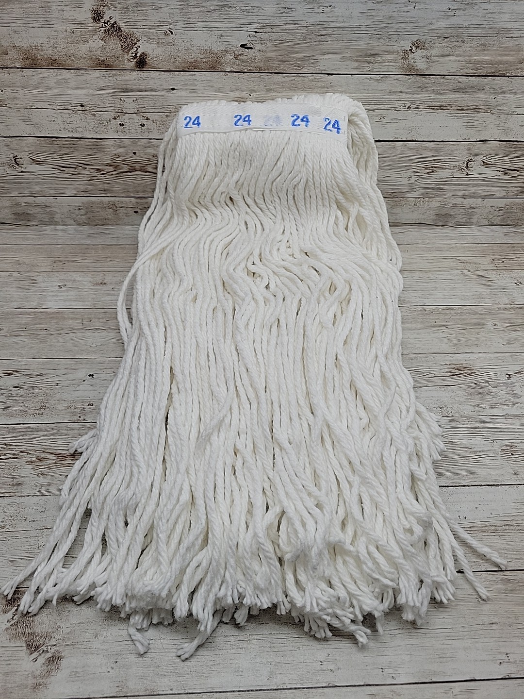 Mop Head Replacement Cotton Blend 24 oz *Lot of 5* Straight End wet Mop Head