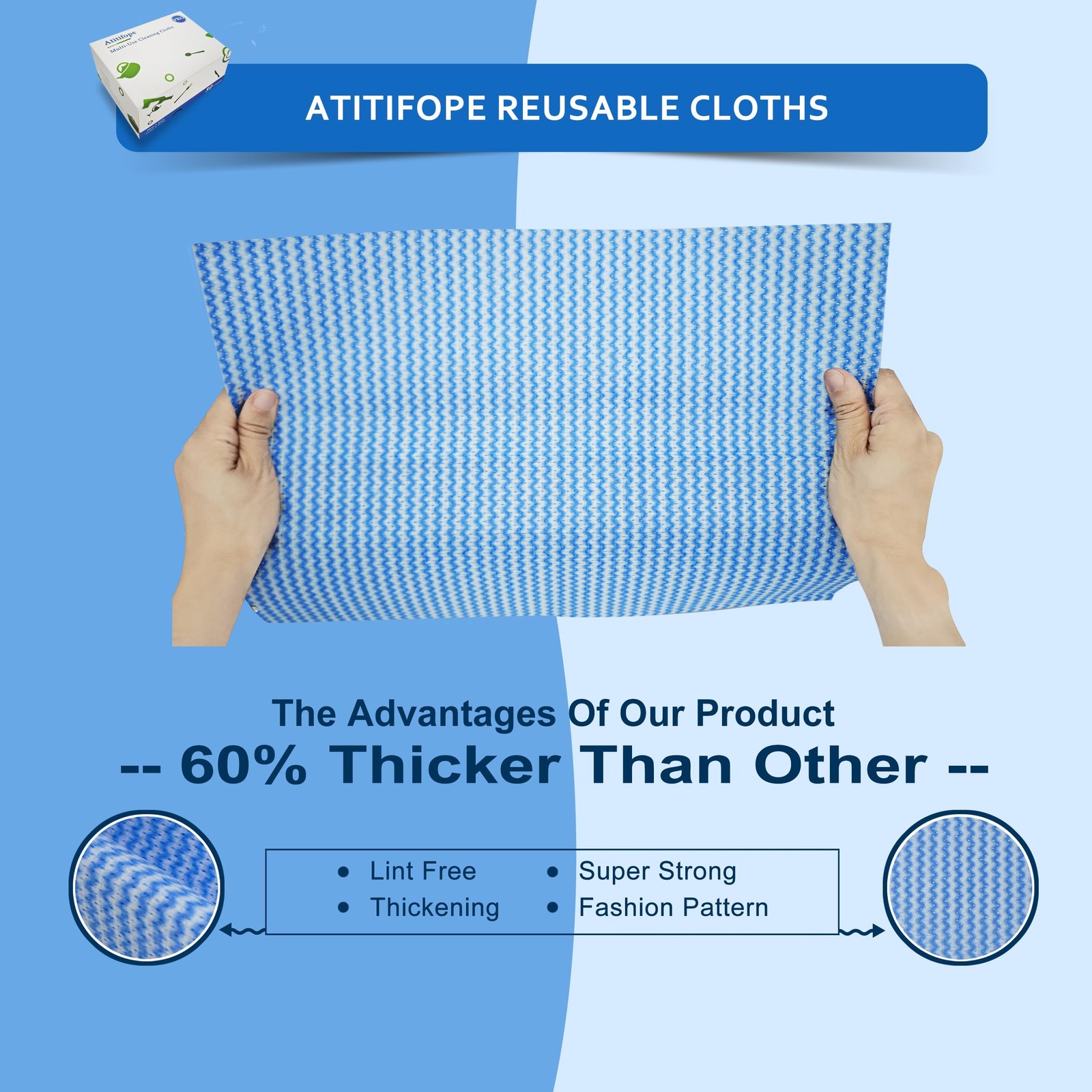 Reusable Cleaning Cloths,50 Count,Thickened Heavy Duty Wipes