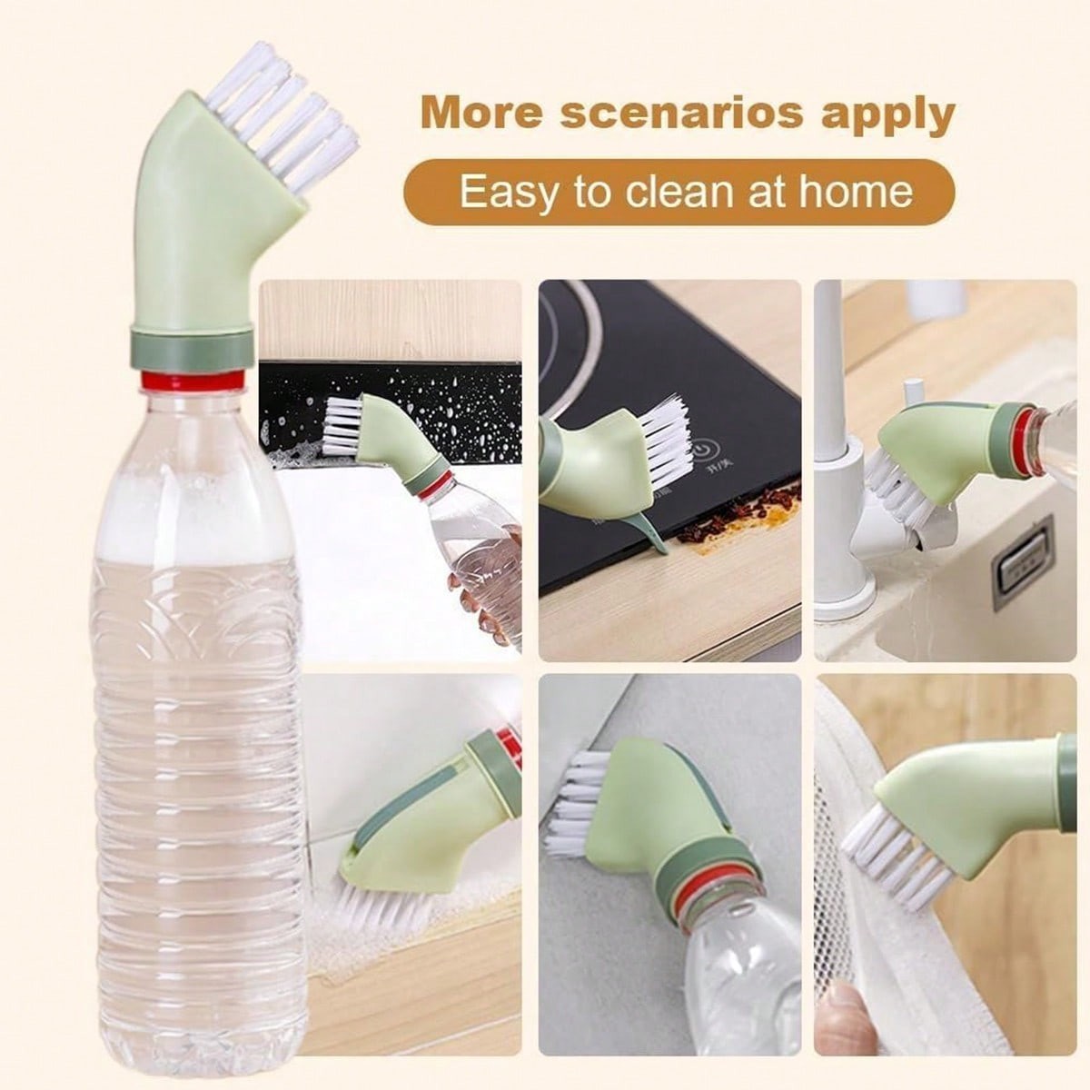 2-in-1 Bottle Cleaning Brush Creative Multifunctional Gap Brush Kitchen Tool NEW