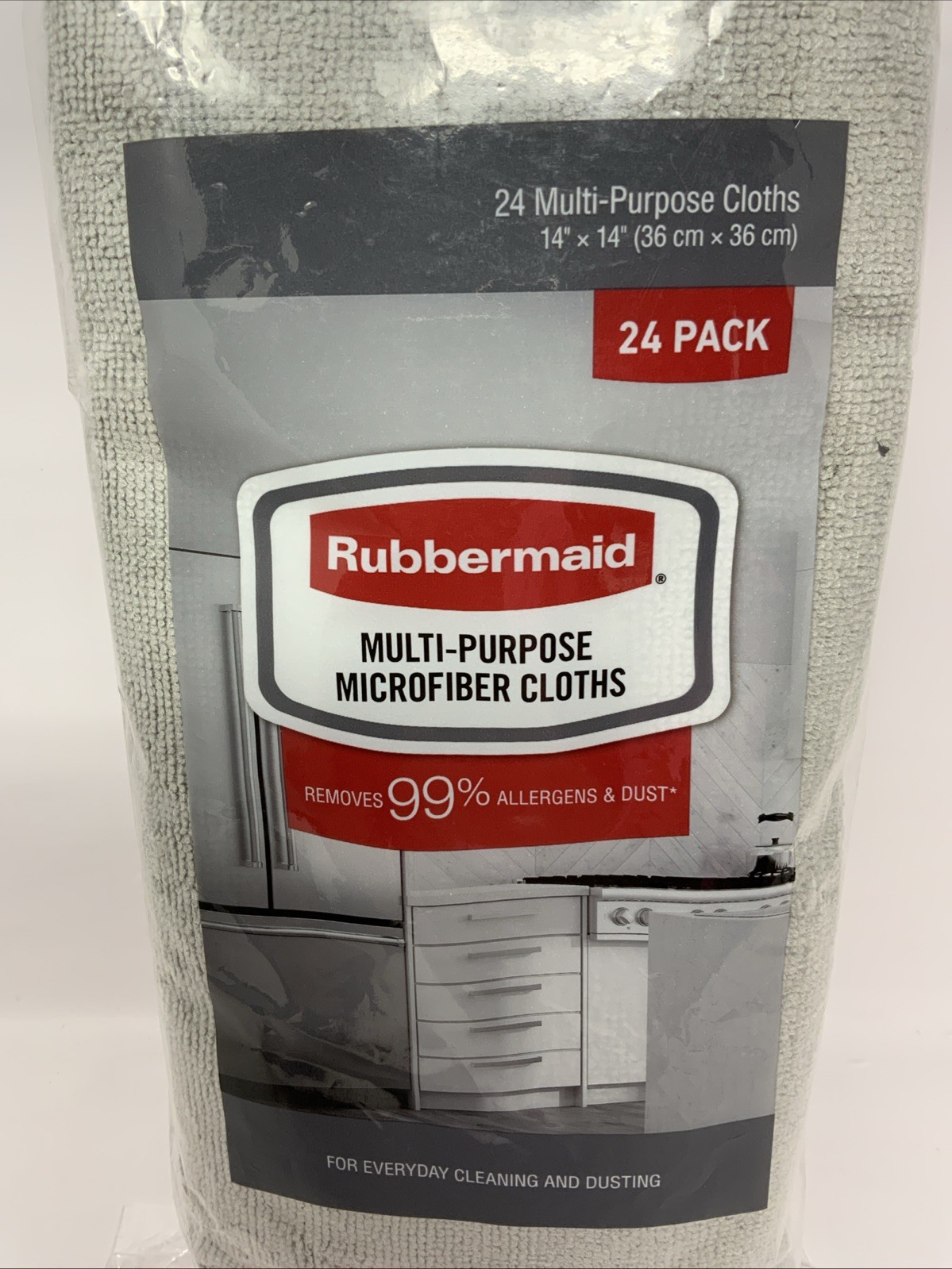 Rubbermaid Multi-Purpose Microfiber Cloth Towels 24 Pack 14″x 14″ Non-Scratch