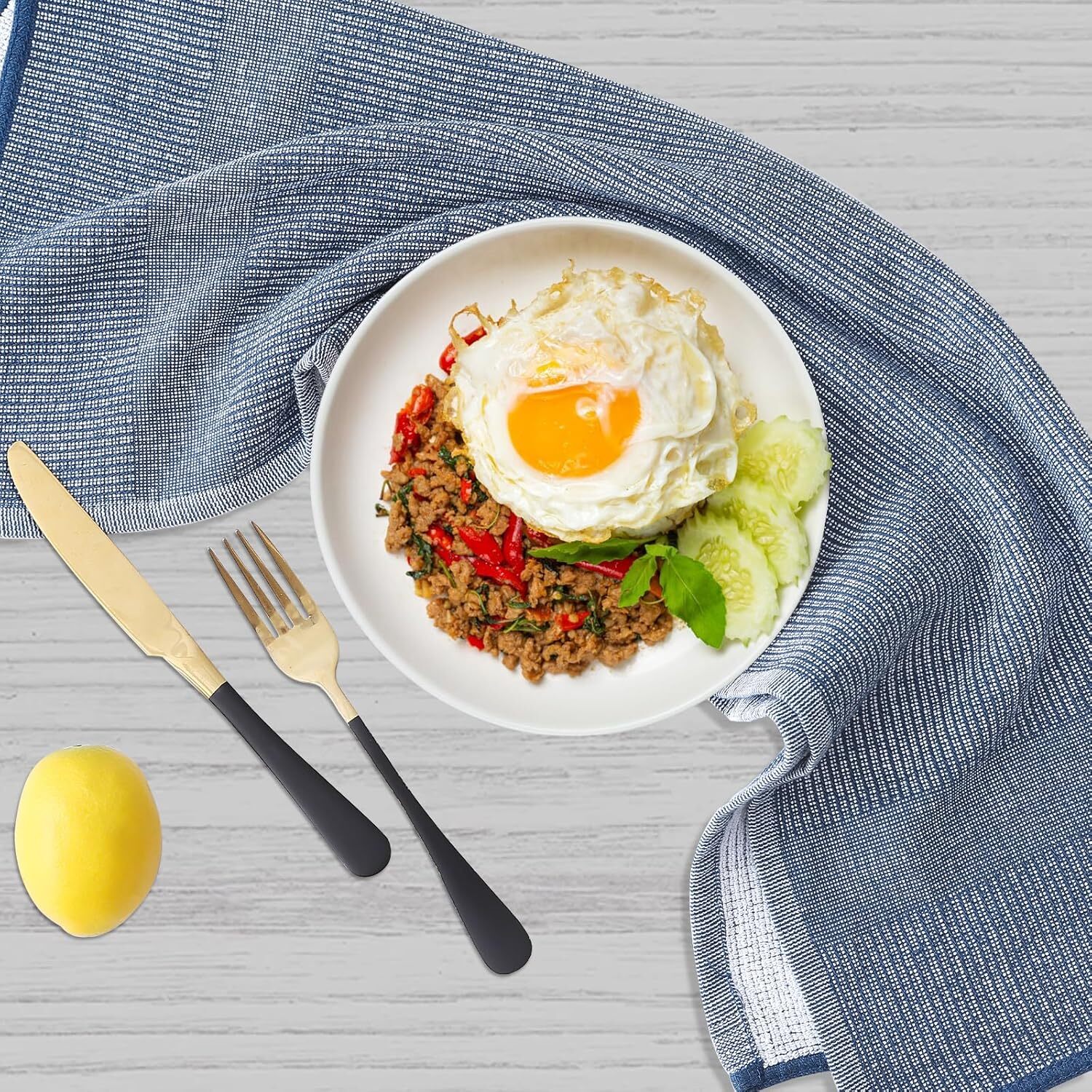 6 Toallas Paños De Limpieza 18×28 Cotton Para Cocina Lavar Plato Absorbente NEW
